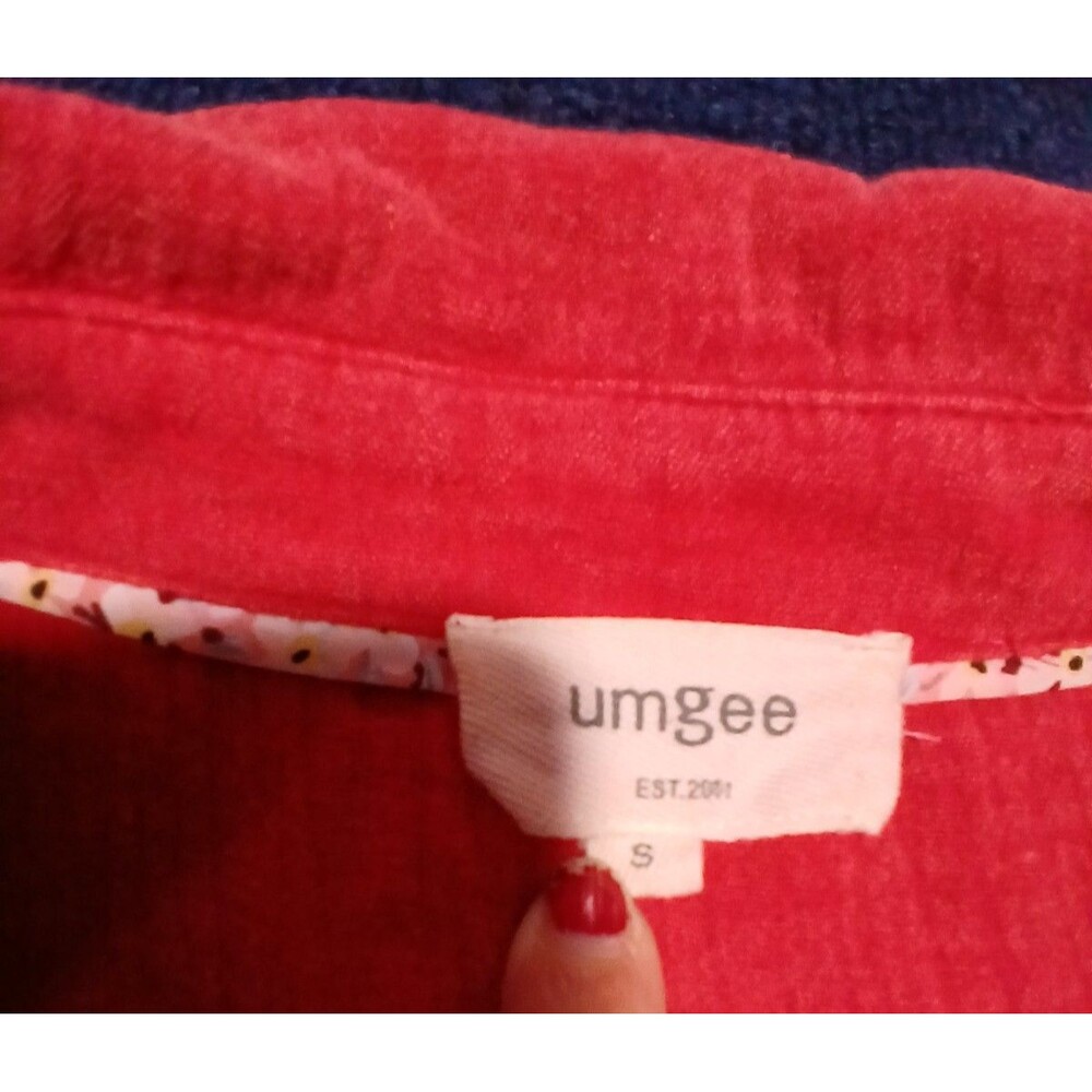 Umgee Faded out look  Red Dress with Ruffle short Sleeves Frayed hems Small - Picture 9 of 11
